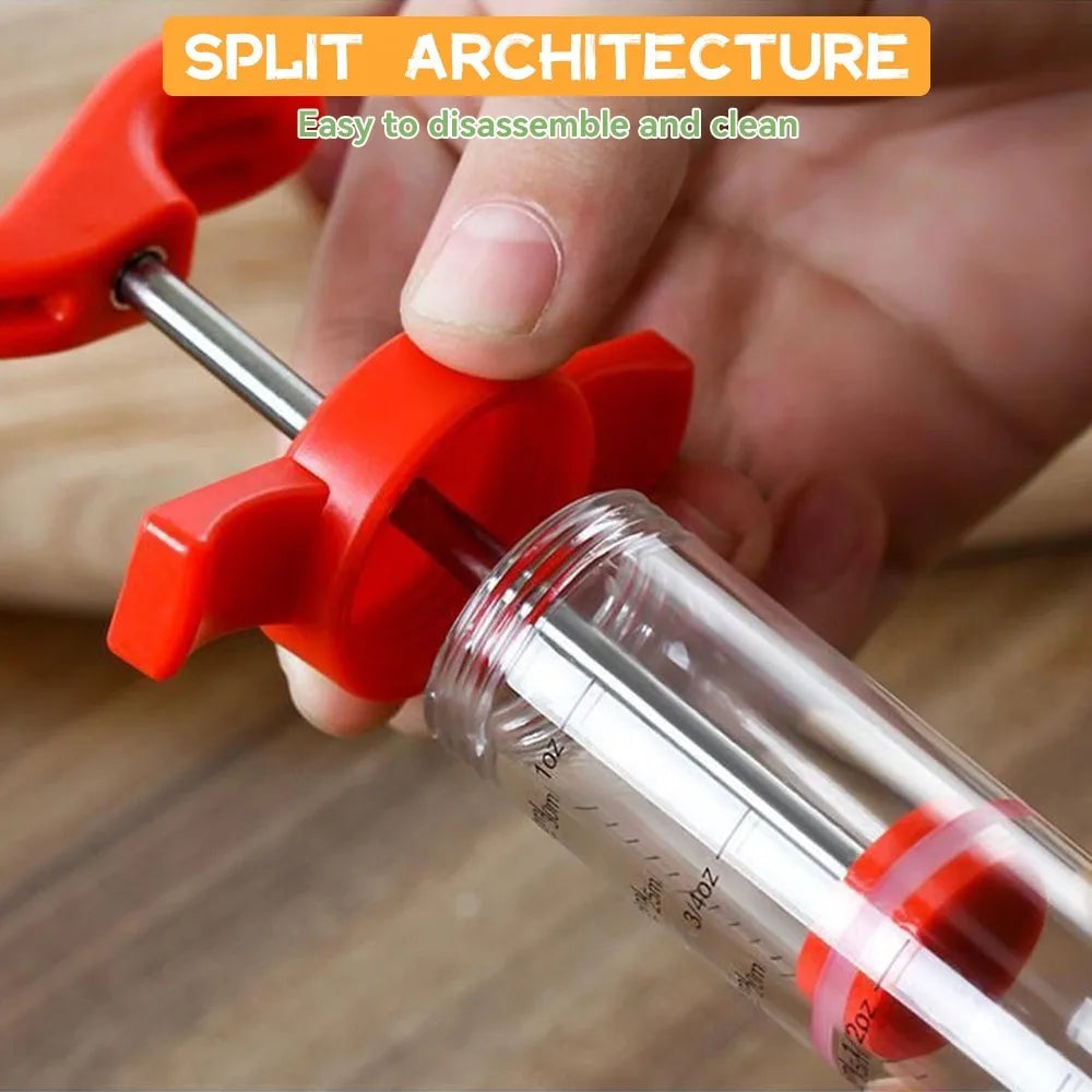 BowLift | FLAVORYX Marinade Injector | Meat Injector for BBQ & Roasting | With Stainless Steel Needles for Liquid & Spice Marinades | 60 ml Volume