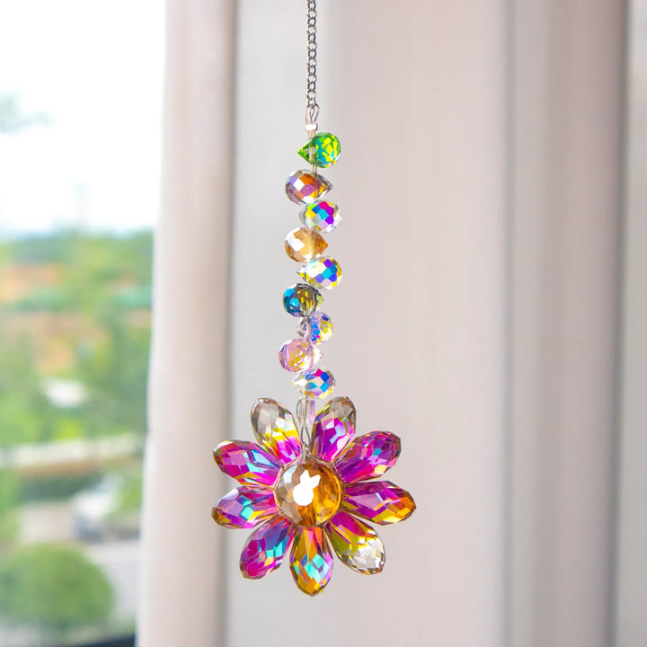 BowLift | Crystal Suncatcher LumiMargarita | K9 Daisy Rainbow Catcher | Window & Garden Decor | 32 cm | Gift Idea for Home