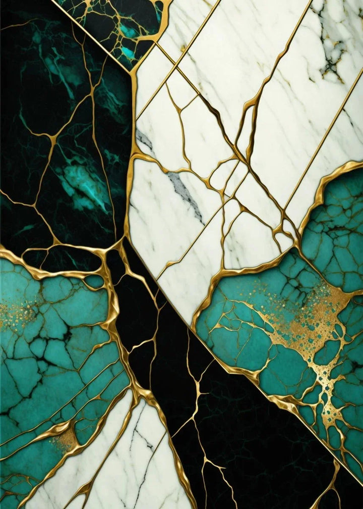 Modern Flowing Geometry Black Golden Abstract Wall Art Fine Art Canvas Prints Pictures For Living Room Dining Room Home Office Decor | Bowlift