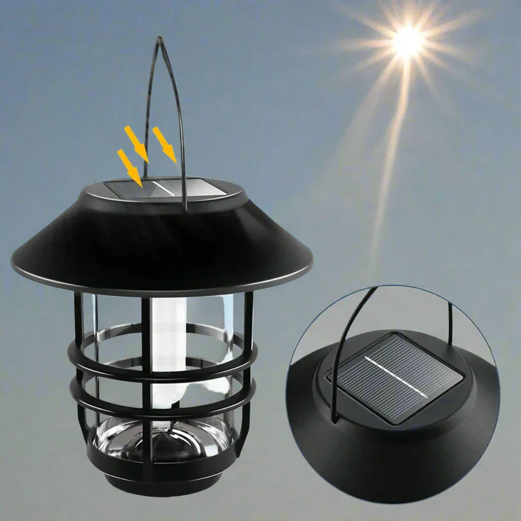 BowLift | Solar Wireless Waterproof Flickering Sun Flame Lantern Light | - WallLant