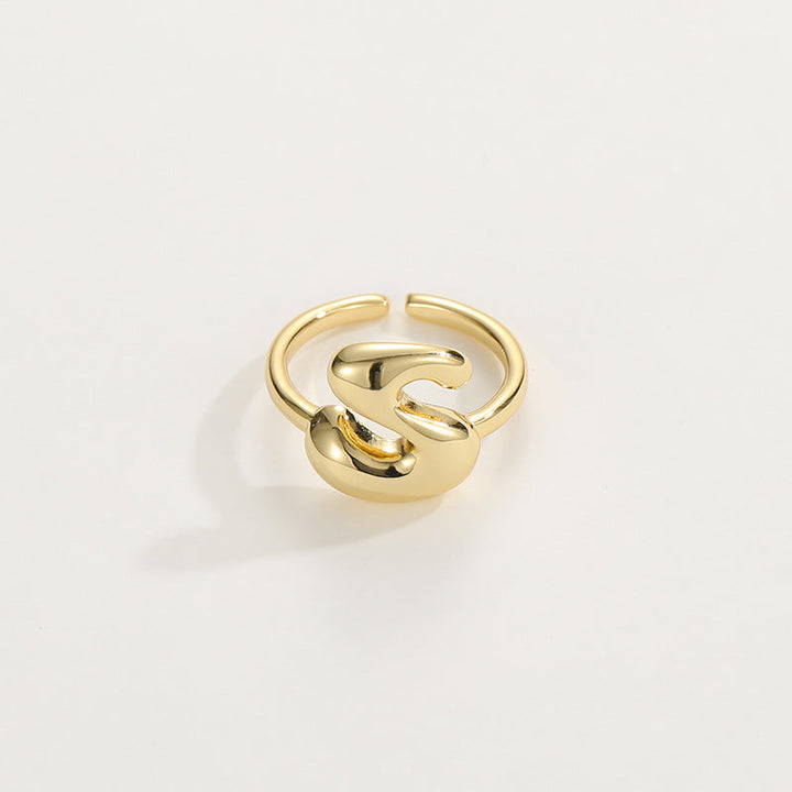 BowLift | Cute Bubble Letter Initial Ring
