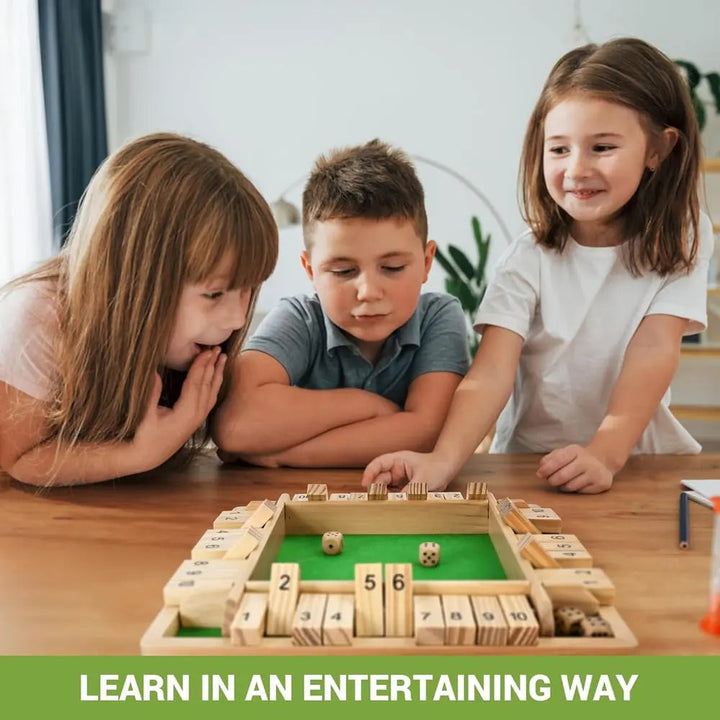 BowLift | Shut the Box wooden game – Traditional dice game for children & adults