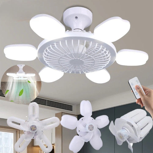 Silent Adjustable Remote Control Ceiling Foldable Fan Lamp | Bowlift