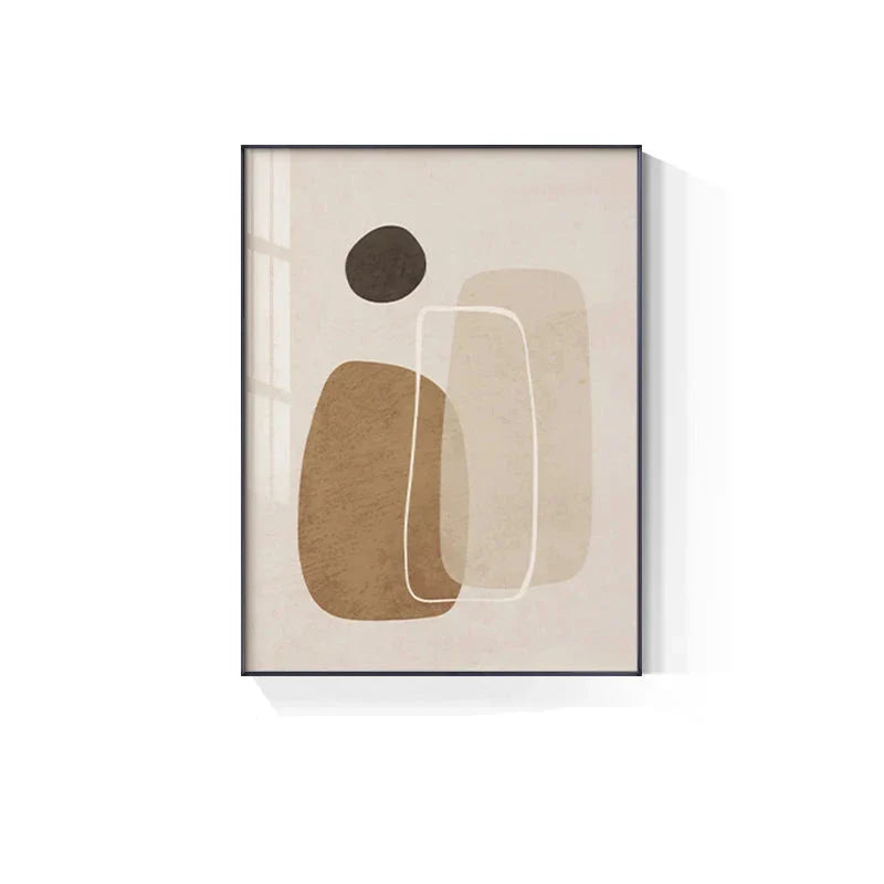 Simple Beige Brown Floral Abstract Wall Art Fine Art Canvas Prints Minimalist Pictures For Modern Apartment Living Room Bedroom Art For Contemporary Interiors | Bowlift