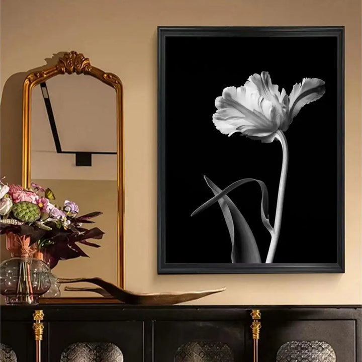 Modern Lifestyle Floral Wall Art Minimalist Black White Posters Fine Art Canvas Prints Pictures For Living Room Decor | Bowlift