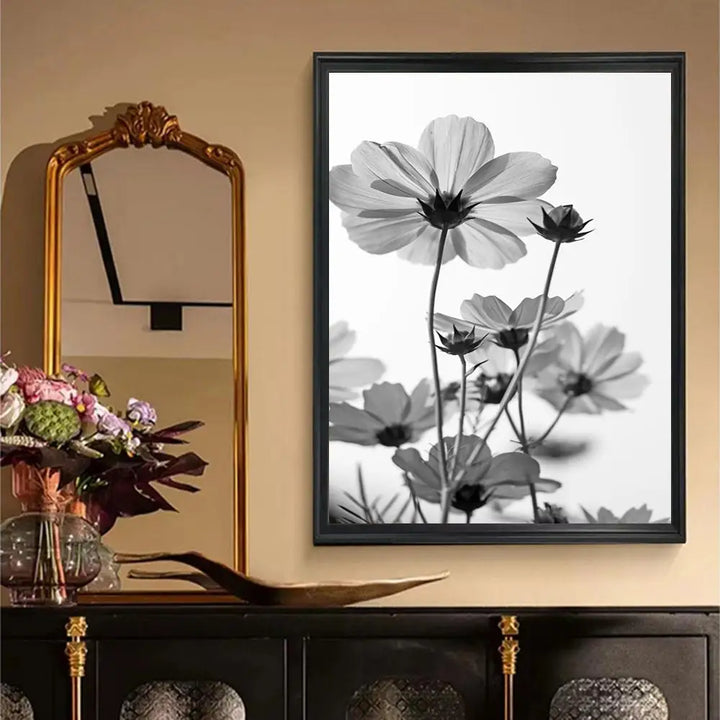 Modern Lifestyle Floral Wall Art Minimalist Black White Posters Fine Art Canvas Prints Pictures For Living Room Decor | Bowlift