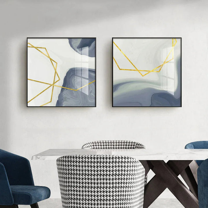 Simple Minimalist Nordic Abstract Square Format Wall Art Fine Art Canvas Prints Pictures For Living Room Bedroom Dining Room Decor | Bowlift