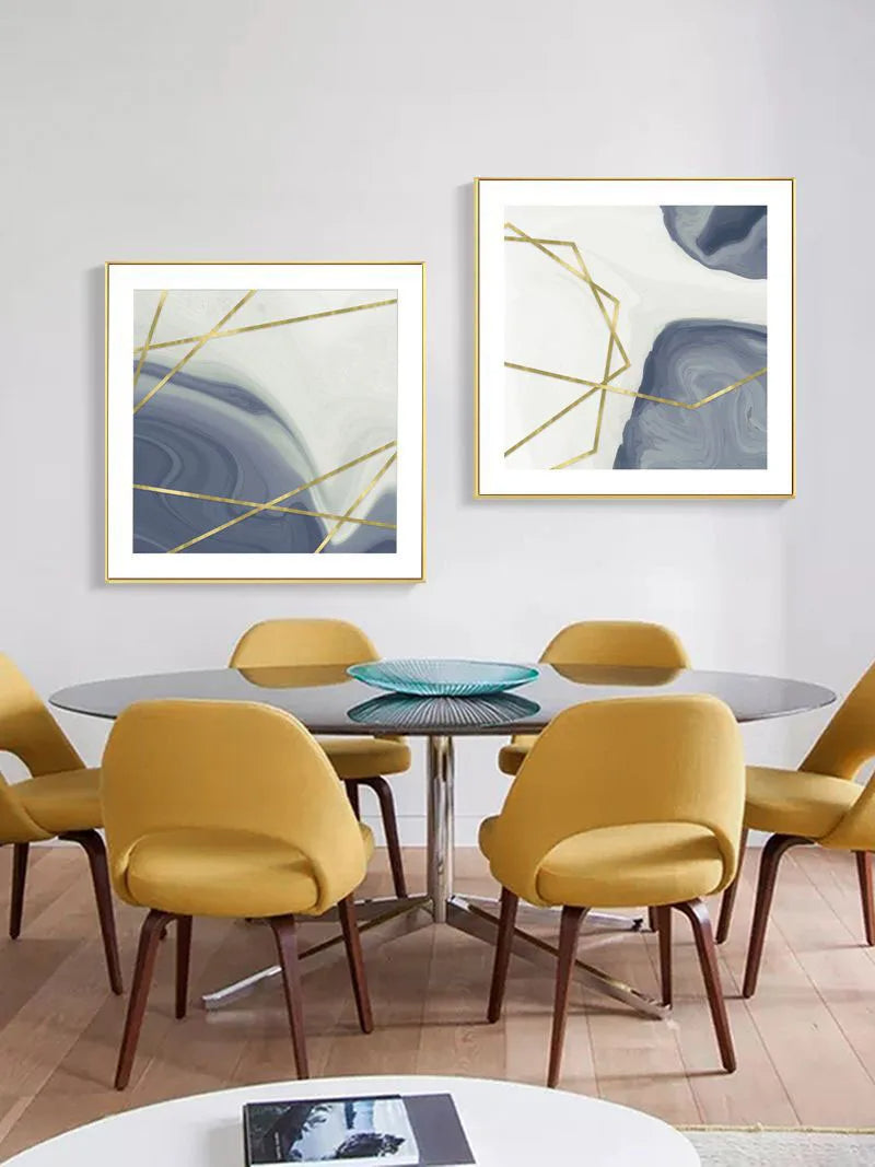 Simple Minimalist Nordic Abstract Square Format Wall Art Fine Art Canvas Prints Pictures For Living Room Bedroom Dining Room Decor | Bowlift