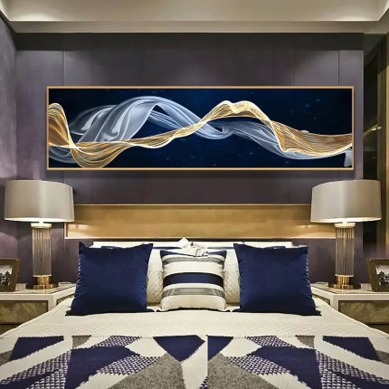 Flowing Vibes Abstract Wall Art Fine Art Canvas Prints Wide Format Pictures For Living Room Above Sofa Pictures For Above The Bed | Bowlift