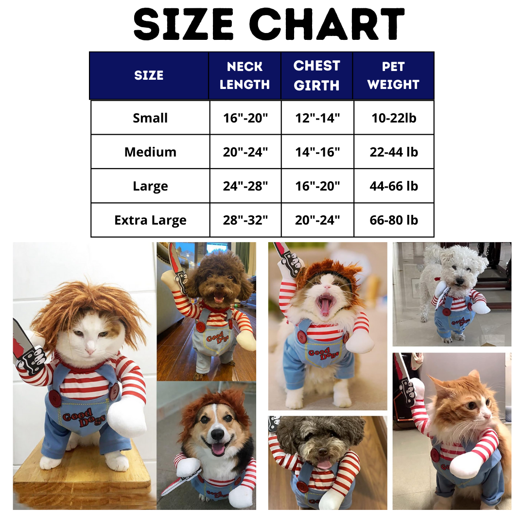 Chucky Pet Halloween Costume – Enhance Your Pet’s Playful Personality Bowlift