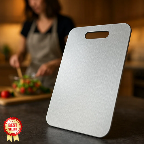 BowLift | Medical Grade Titanium Cutting Board | Durable, Non-porous Surface for Safe Food Preparation & Kitchen Use