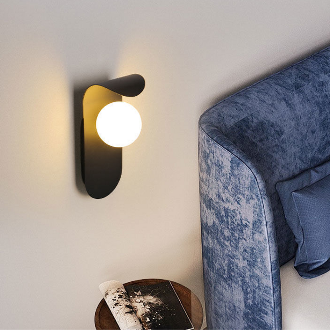 BowLift | Scandinavian Bamboo Wall Lamp, Elegant Wall Sconce with Soft LED Light for Bedroom and Living Room