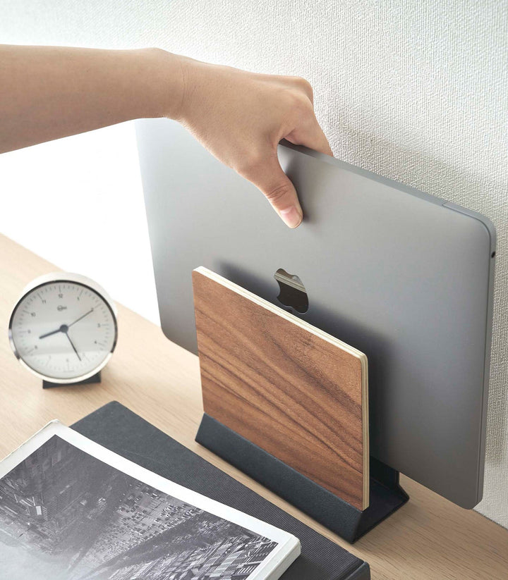 BowLift | Slim Laptop Stand - Steel + Wood