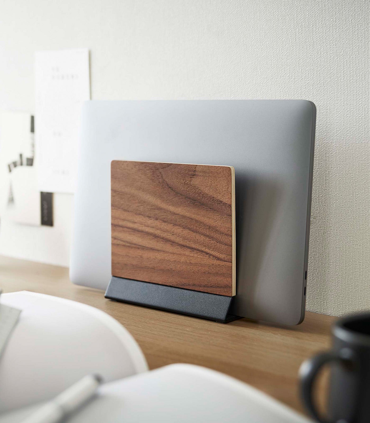 BowLift | Slim Laptop Stand - Steel + Wood