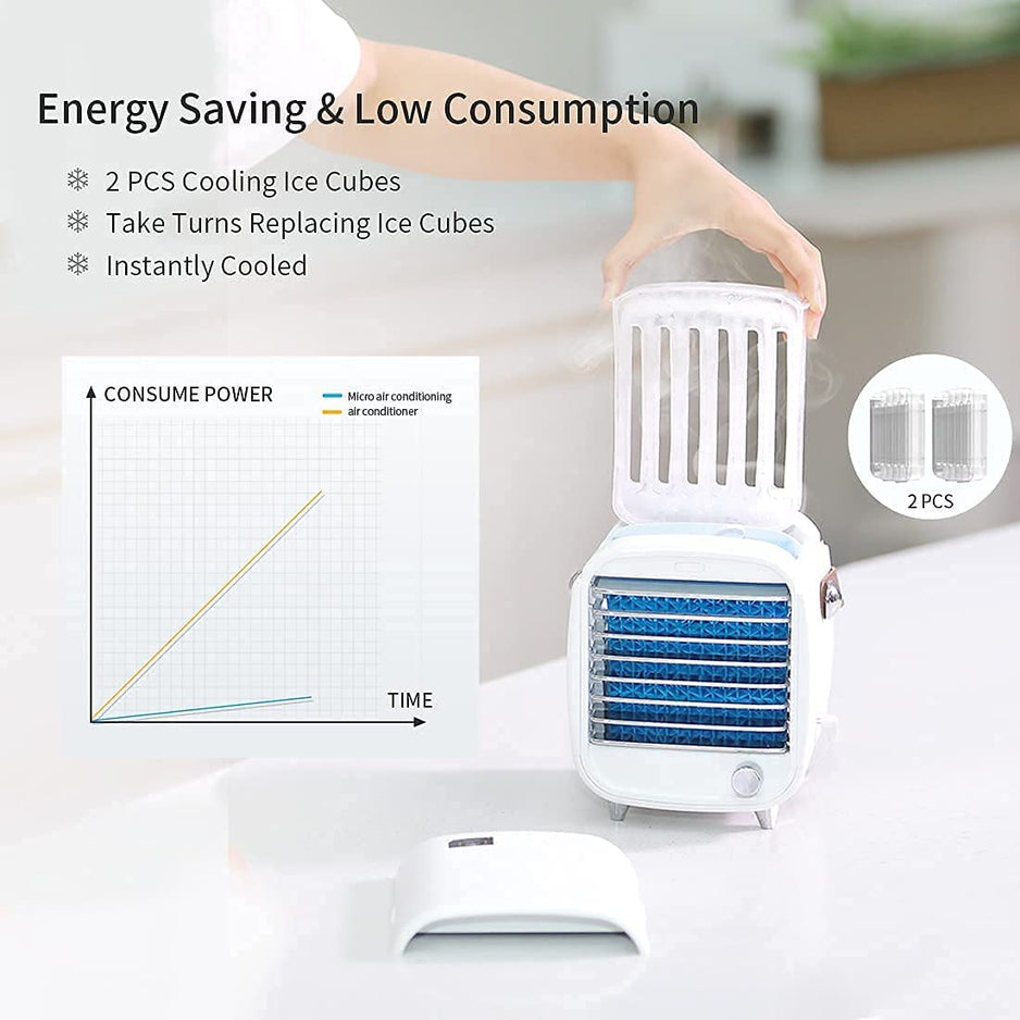 BowLift | Brisiva AirCool Mini Air Conditioner | 3-in-1 Cooling, Humidifying & Purifying for Home and On-the-Go