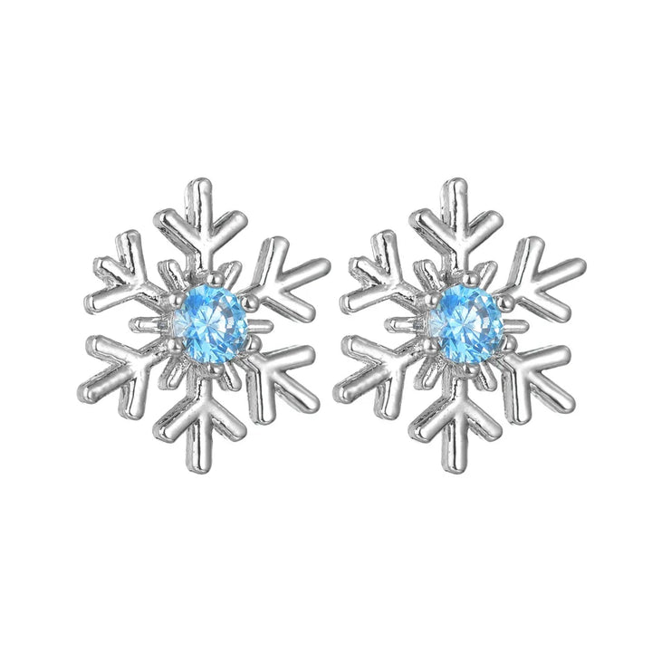 BowLift | Aureline Sneeuwvlok Oorbellen – Elegante Zirkon Charme Oorbellen, Transparante Glans & Perfect Cadeau voor de Feestdagen