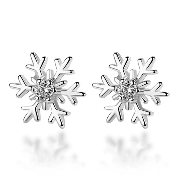 BowLift | Aureline Sneeuwvlok Oorbellen – Elegante Zirkon Charme Oorbellen, Transparante Glans & Perfect Cadeau voor de Feestdagen