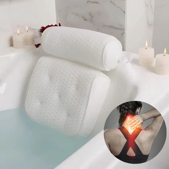 BowLift | SoakUp Bath Pillows UK – Neck & Head Support Cushion – Non-Slip – Soft & Comfortable – Fits All Bathtubs – Enhances Relaxation