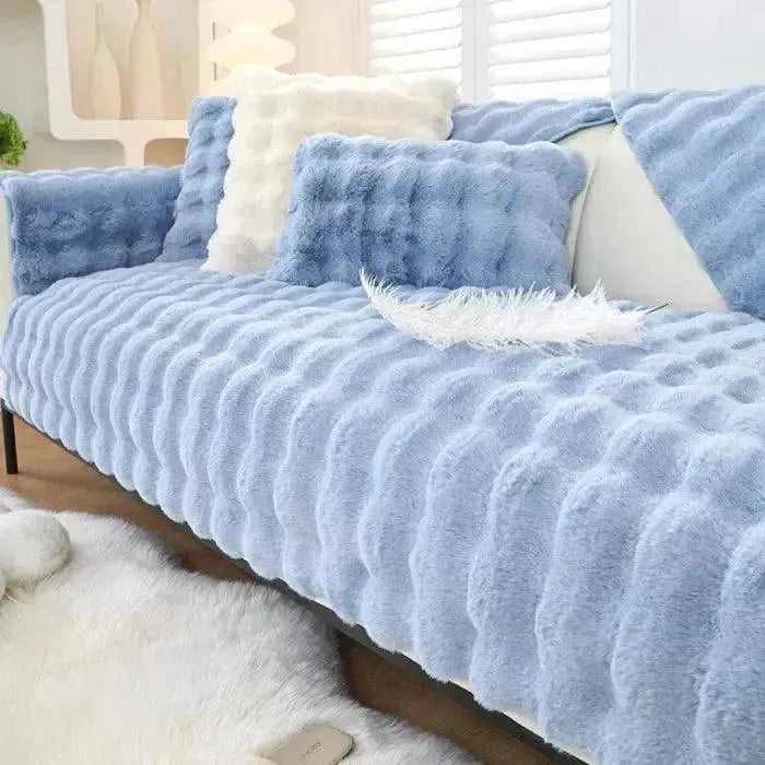 Sofia - Universal Plush Sofa Cover L Shape - Winter Warm Soft | Bowlift