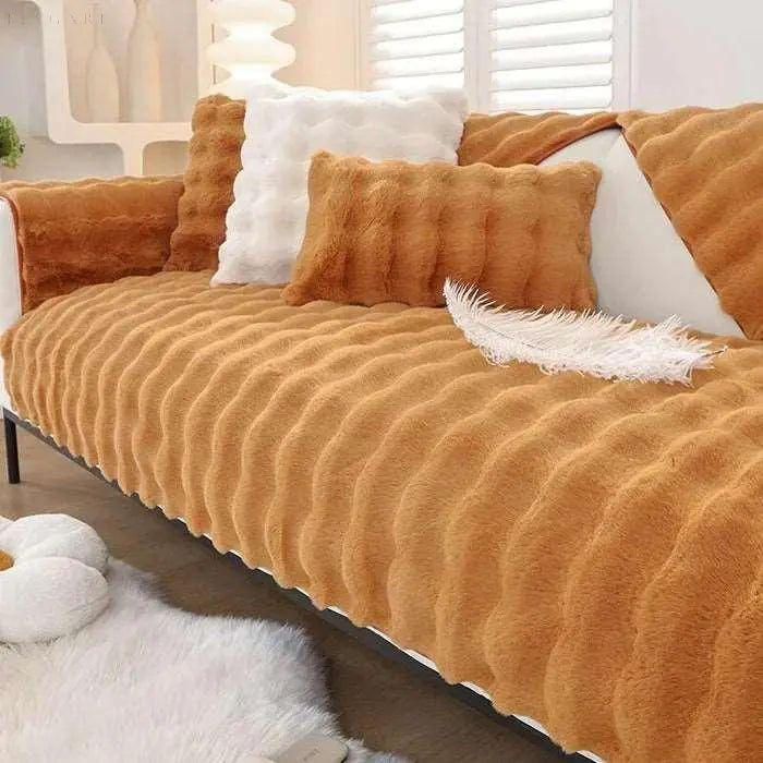 Sofia - Universal Plush Sofa Cover L Shape - Winter Warm Soft | Bowlift