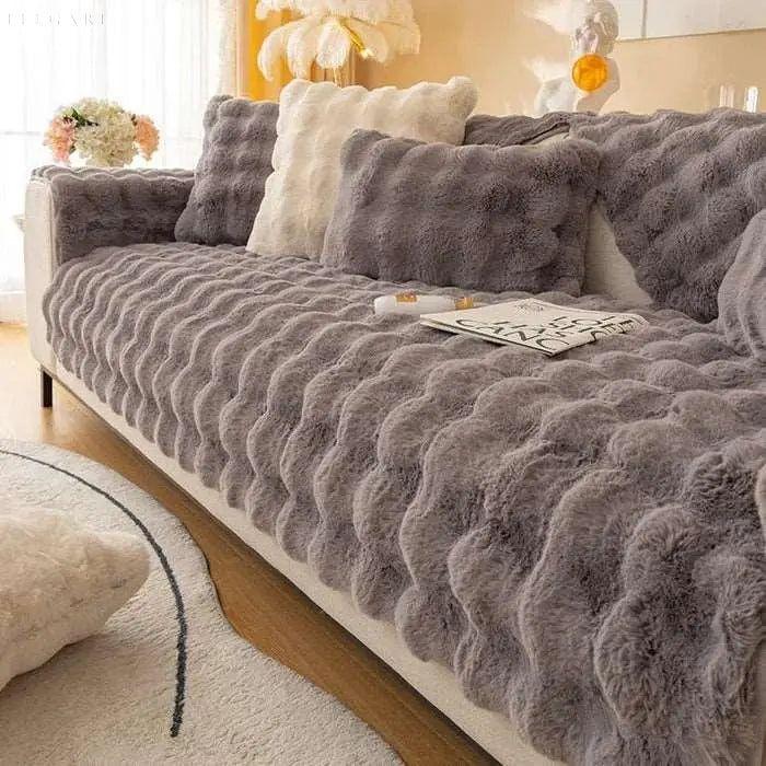 Sofia - Universal Plush Sofa Cover L Shape - Winter Warm Soft | Bowlift