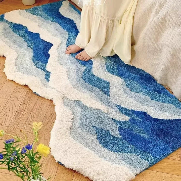 Soft Surf Anti-Slip Plush Wave Rug | Bowlift
