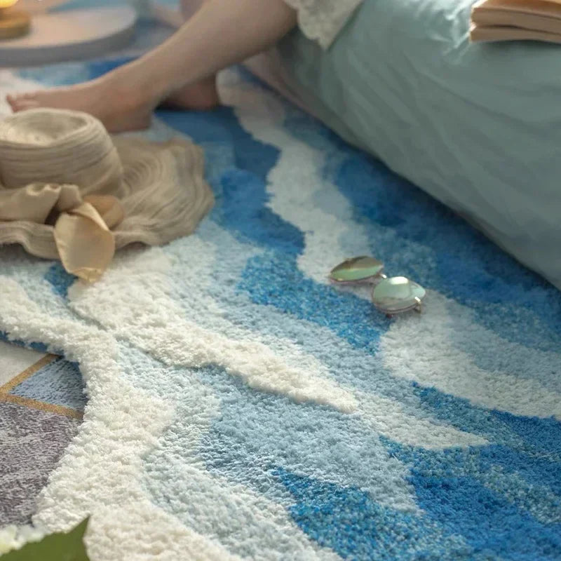 Soft Surf Anti-Slip Plush Wave Rug | Bowlift