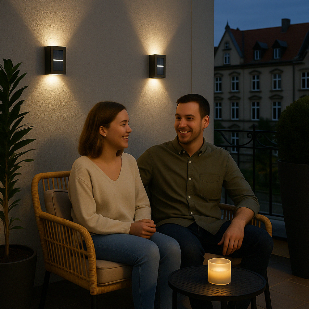 BowLift | SolarGlow Luxe Solar Wall Lamps – Wireless, Stylish & Ready For Sultry Evenings