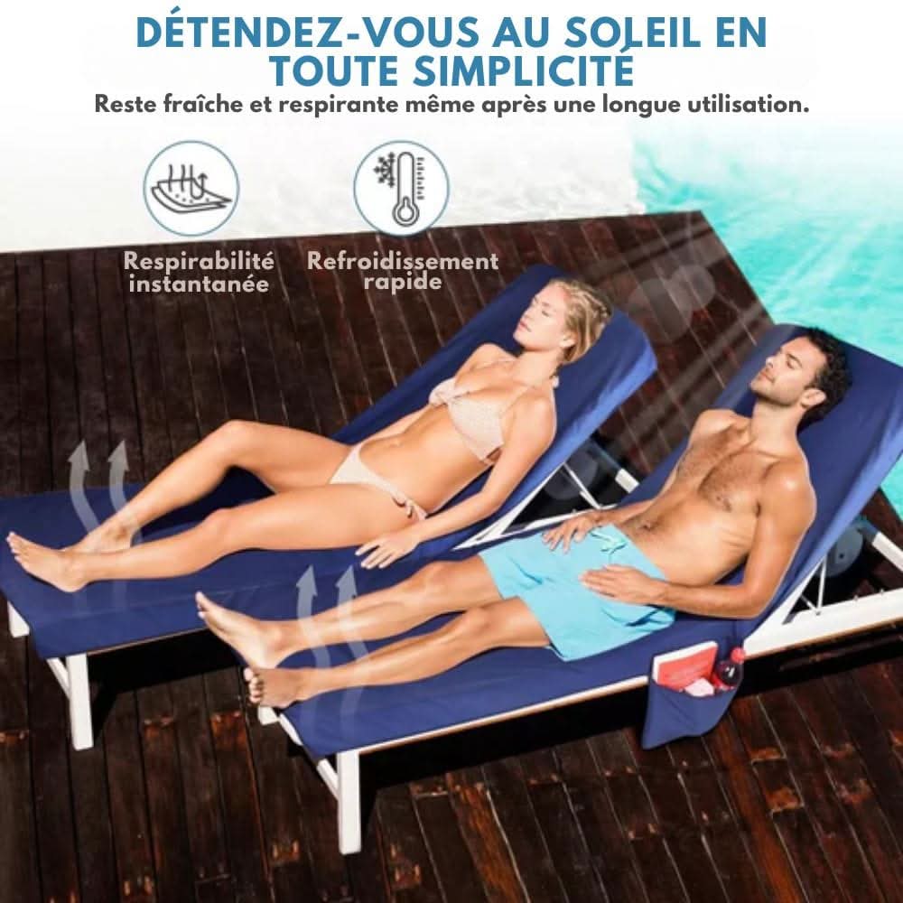 BowLift | Towel with pockets & non-slip grip for deckchairs