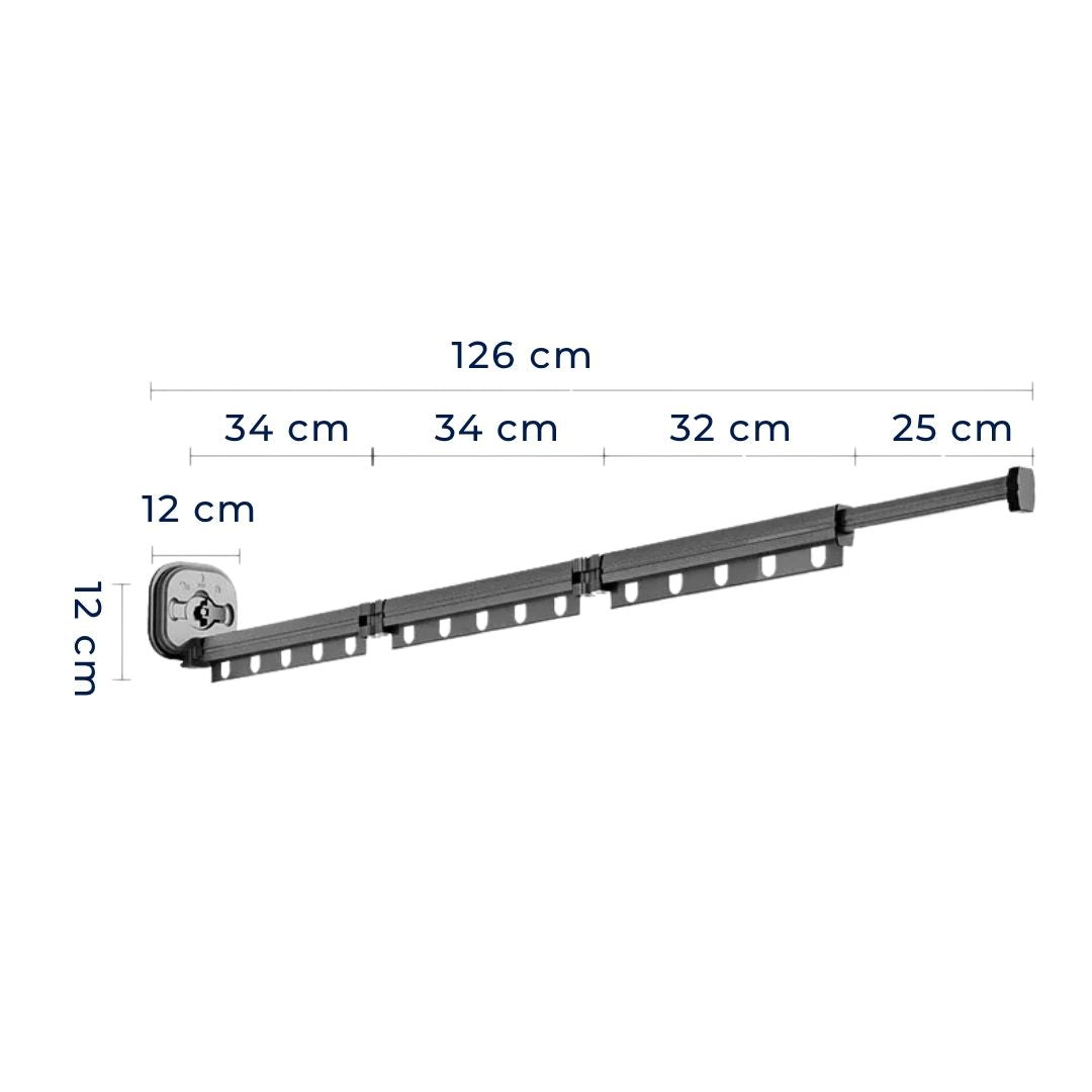SpaceEase | Folding Clothes Hanger – Retractable Wall-Mounted Rack – Stainless Steel – Ideal for Small Spaces Bowlift