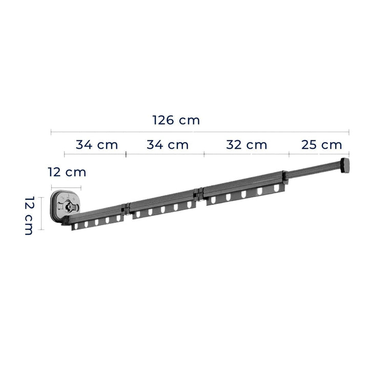 SpaceEase | Folding Clothes Hanger – Retractable Wall-Mounted Rack – Stainless Steel – Ideal for Small Spaces Bowlift