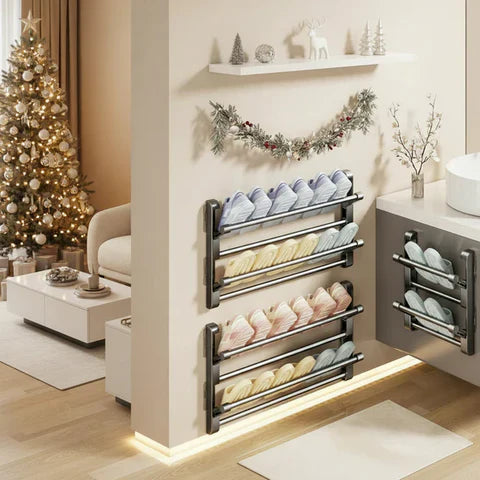 Wall-mounted shoe rack with drainage system | Bowlift