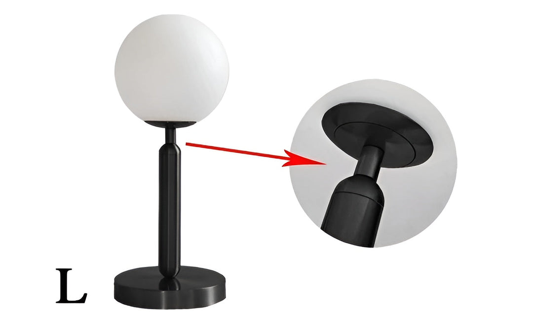 BowLift | SphereShine Luxe Table Lamp of Glass & Brass – Elegance and LED