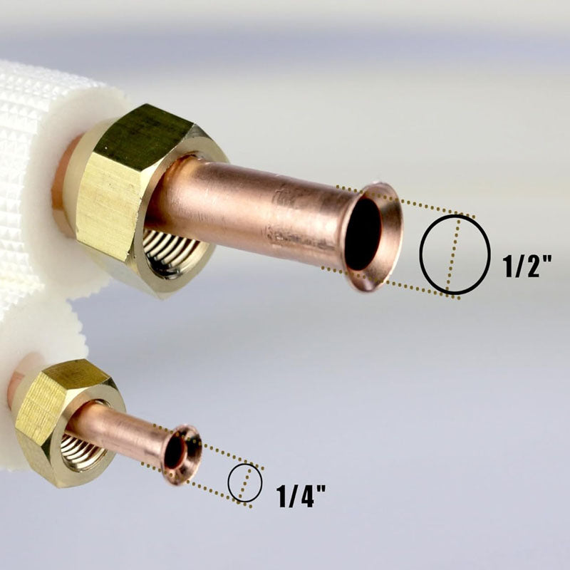 BowLift | 7Ｍ Mini Split Line Set 1/4" & 1/2" O.D Copper Pipes Tubing and Triple-Layer Insulation for Air Conditioning or Heating Pump Equipment & HVAC