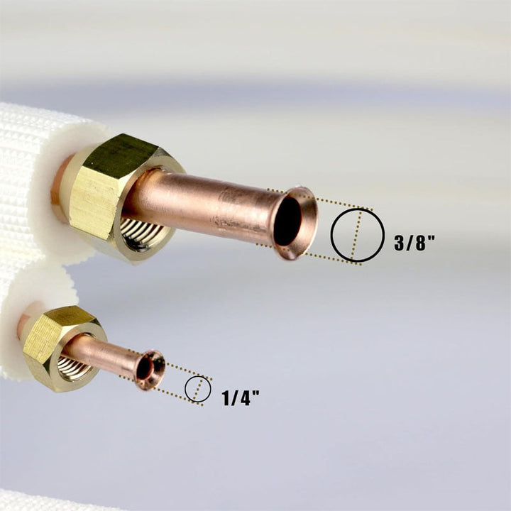 BowLift | 7Ｍ Mini Split Line Set 1/4" & 1/2" O.D Copper Pipes Tubing and Triple-Layer Insulation for Air Conditioning or Heating Pump Equipment & HVAC