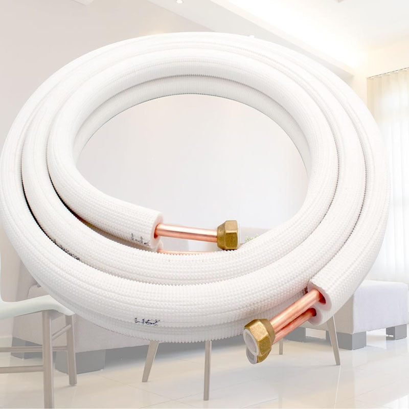 BowLift | 7Ｍ Mini Split Line Set 1/4" & 1/2" O.D Copper Pipes Tubing and Triple-Layer Insulation for Air Conditioning or Heating Pump Equipment & HVAC