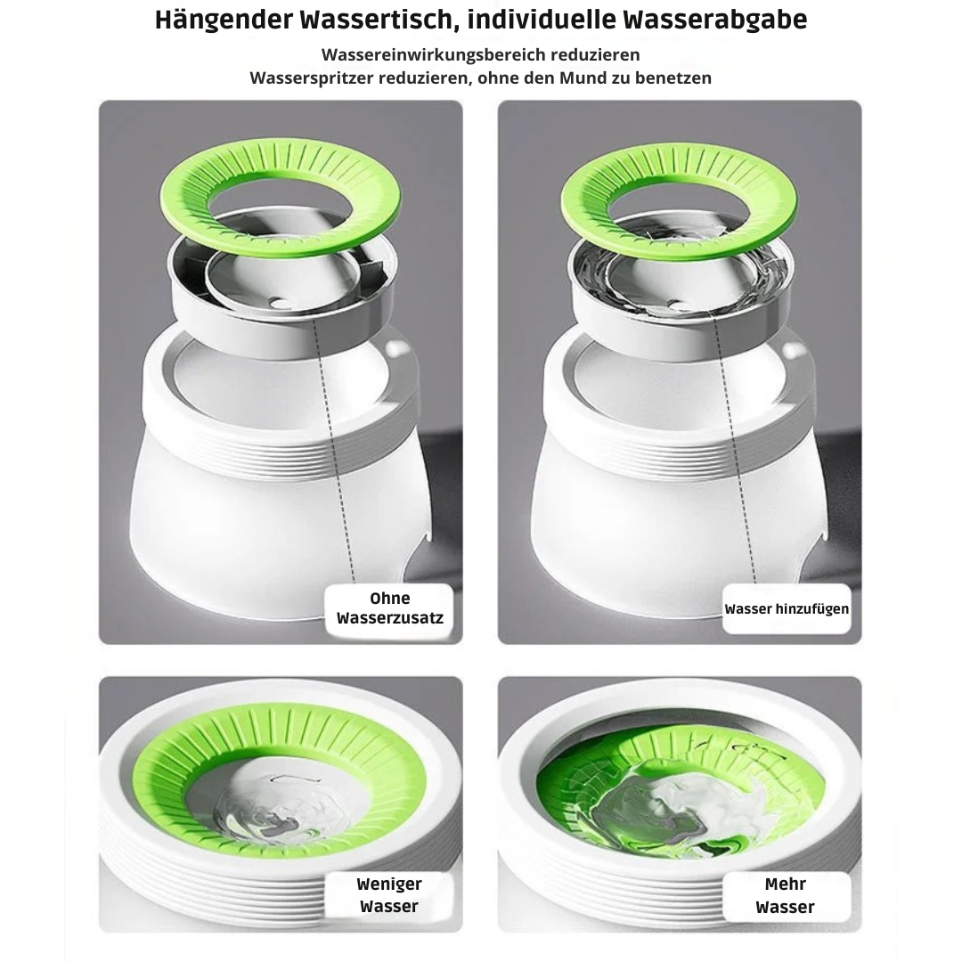 Leak-proof splash guard bowl for dogs & cats Bowlift