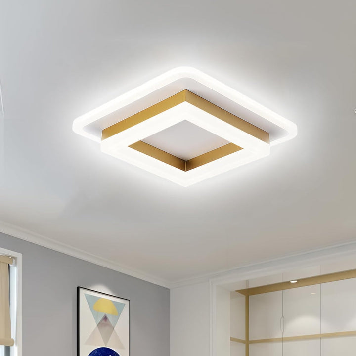 BowLift | Slim Square Modern LED Ceiling Light – Minimalist Flush-Mount for Soft Ambient Lighting