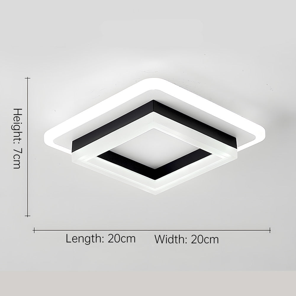 BowLift | Slim Square Modern LED Ceiling Light – Minimalist Flush-Mount for Soft Ambient Lighting