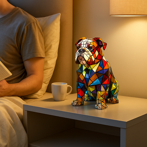 BowLift | Stained Glass Lamp Dog Design Modern Decorative Table Light