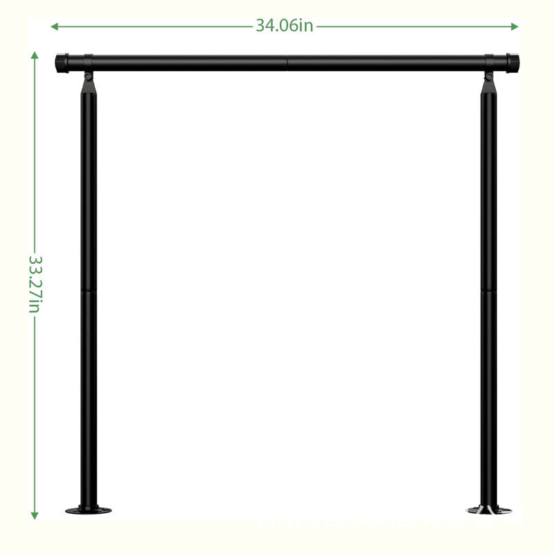 BowLift | Outside Step Metal Handrail Black Railing Kit 2-5 Steps Anti-Slip Stair Handrail