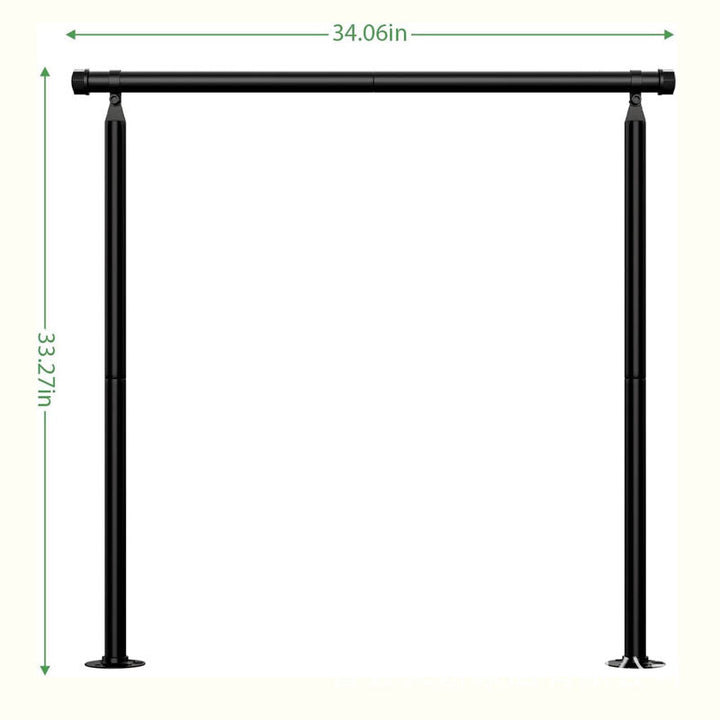 BowLift | Outside Step Metal Handrail Black Railing Kit 2-5 Steps Anti-Slip Stair Handrail