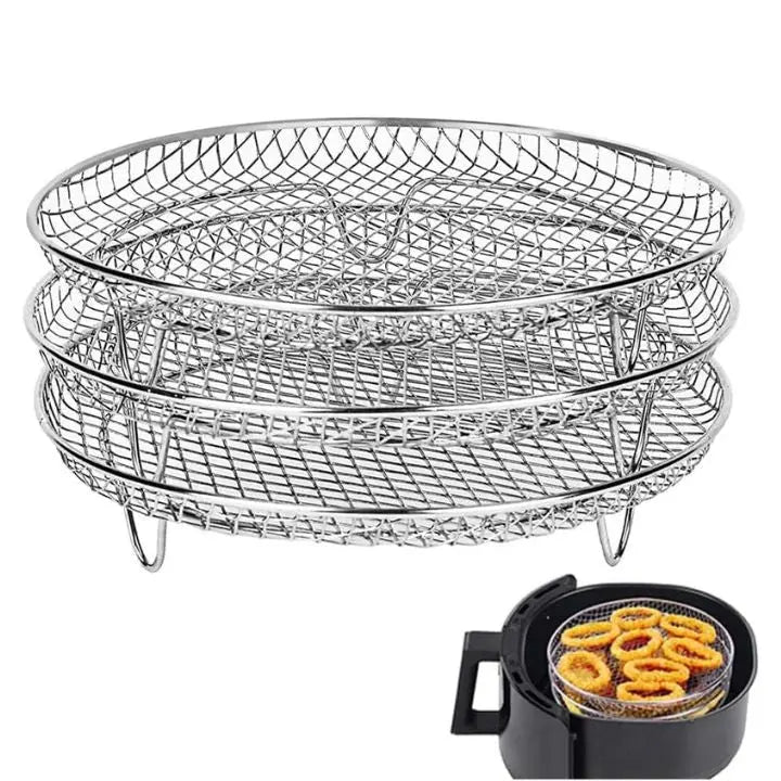 BowLift | Stackable Stainless Steel Air Fryer Rack Set (3 Pieces)