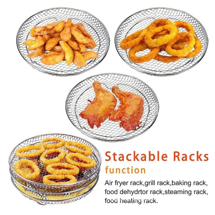 BowLift | Stackable Stainless Steel Air Fryer Rack Set (3 Pieces)