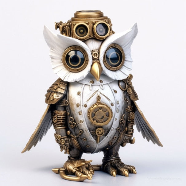BowLift | Steampunk Owl Resin Artwork Decoration Home Indoor and Outdoor Garden Door Decoration Halloween Decoration Accessories