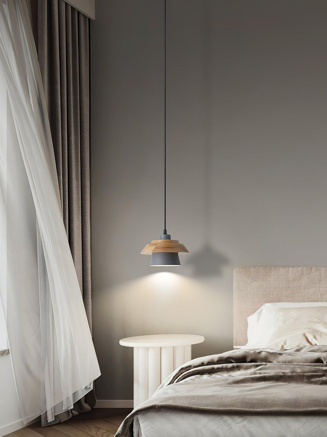 BowLift | NordicMacaron Luxury Ceiling Lamp - Scandinavian Design with Wooden Finish