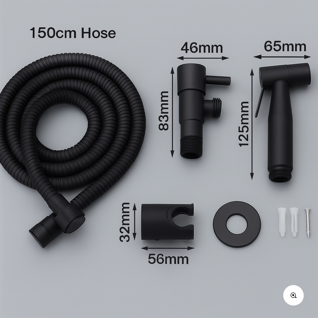 Stainless Steel Bidet Sprayer AquaNova – Hygienic Toilet Shower Spray with Wall Holder | Bowlift
