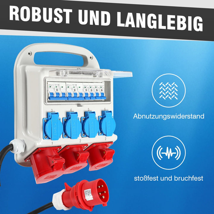 Wall distributor 2 x CEE 16A 400V + 1 x CEE 32A 400V + 4 x 230V 5 Pole | Bowlift