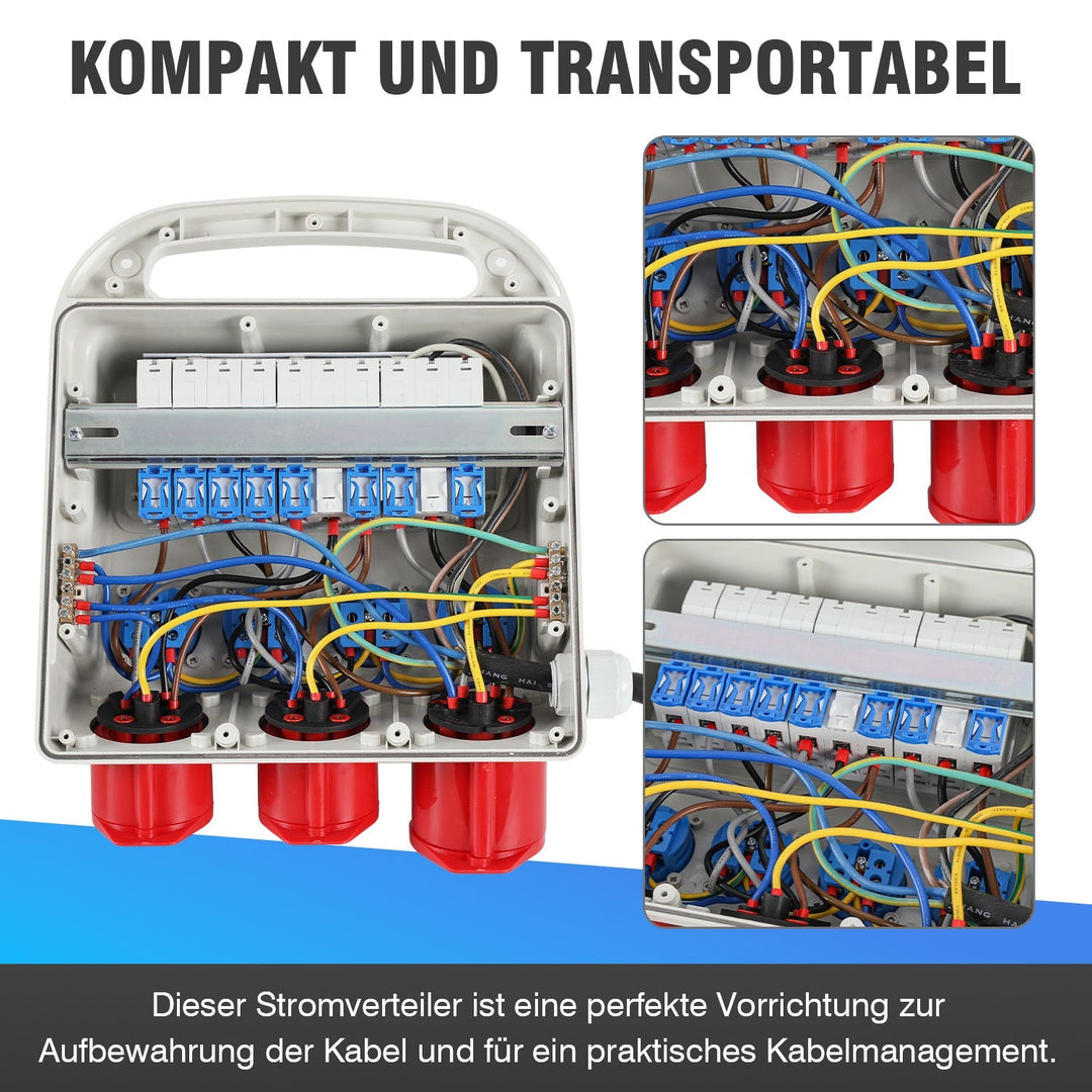 Wall distributor 2 x CEE 16A 400V + 1 x CEE 32A 400V + 4 x 230V 5 Pole | Bowlift