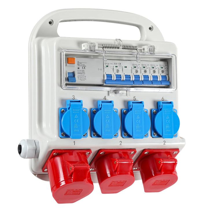 Power distributor RCD 2 x CEE 400V/16A + 4 x 230V Schuko 5 pole | Bowlift